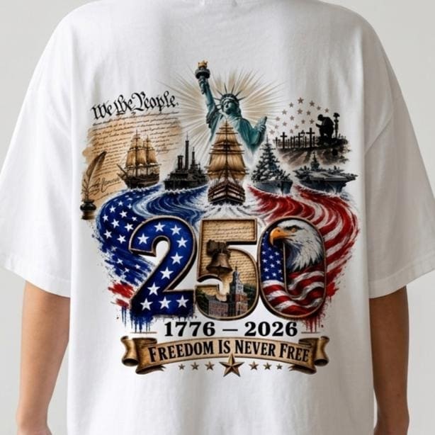 USA 250th Anniversary Freedom Eagle Shirt Patriotic America 250 Graphic Tee Gift