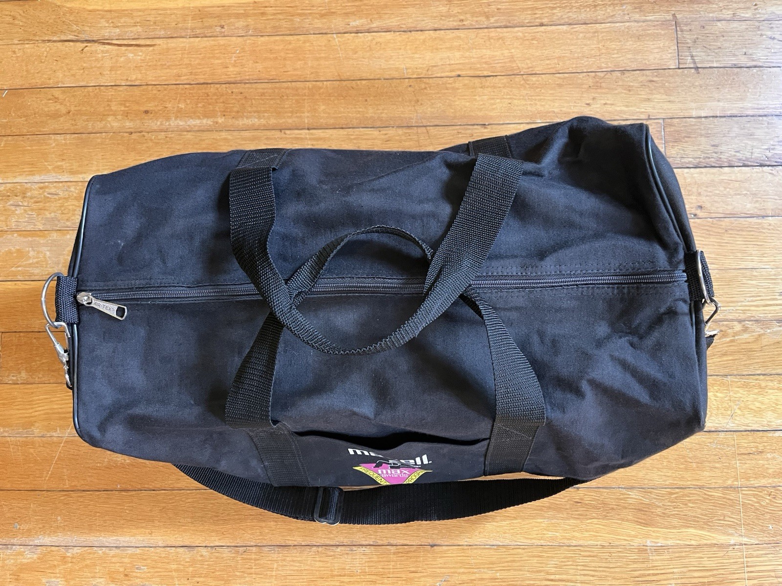 VINTAGE Maxell Blown Away Guy Duffel Bag Black Frequent Buyer Program
