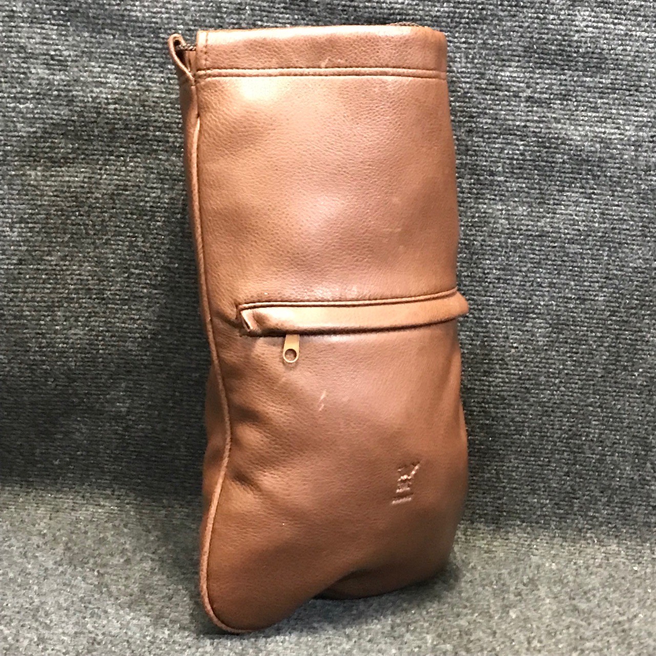 Braun Büffel Design Germany Brown Leather Shoe Bag Drawstring Pouch Travel Bag