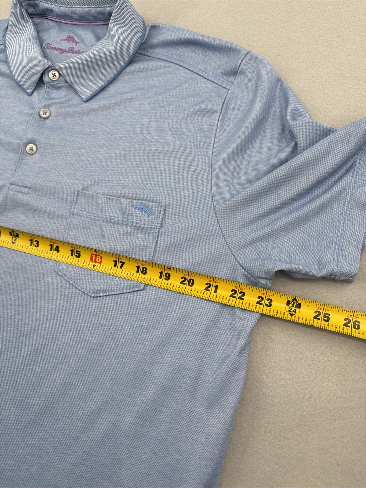 Tommy Bahama Pima Cotton Blend Short Sleeve Polo Mens XL Blue Golf Lightweight