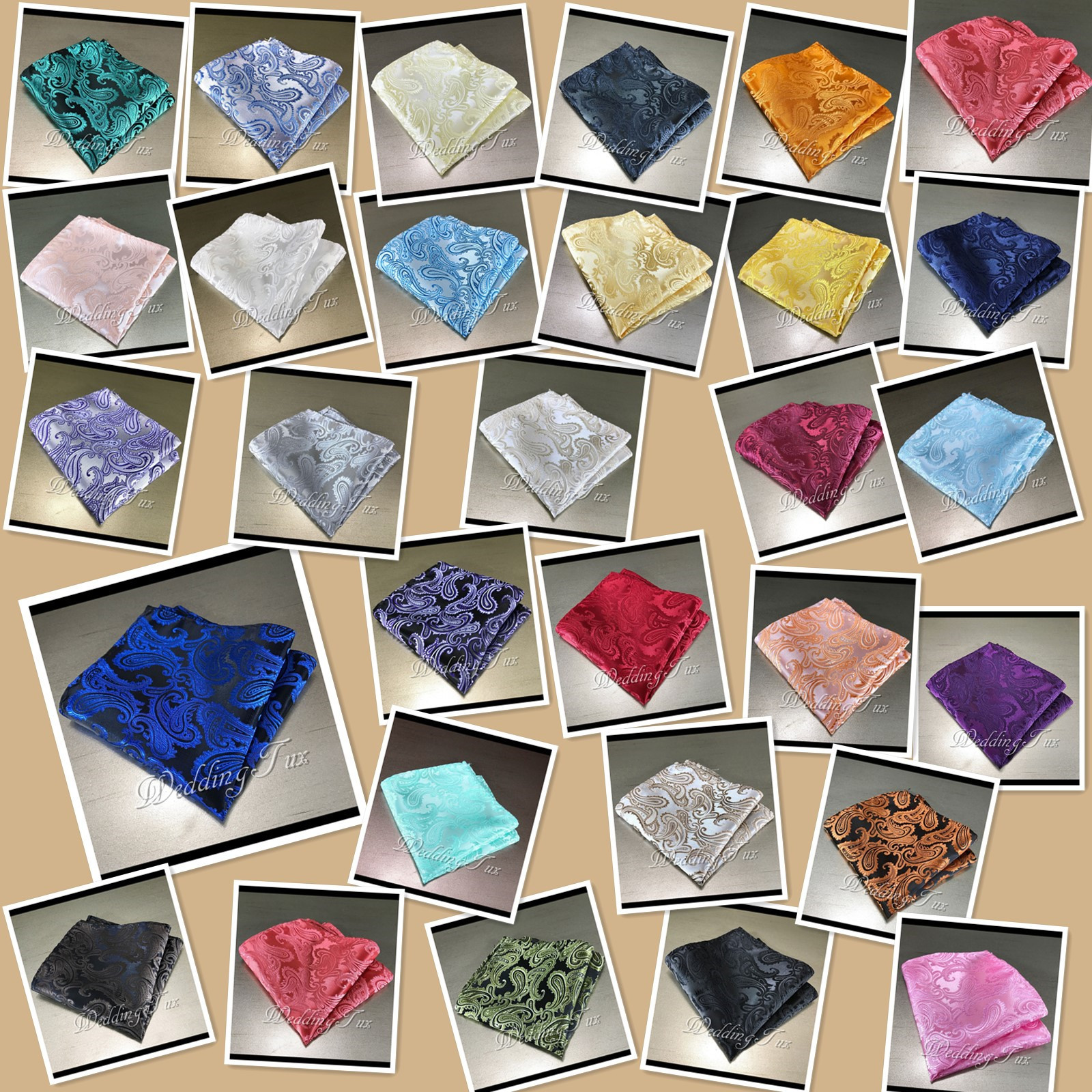 NEW PAISLEY Pocket Square Handkerchief Hankie Only 43 colors Party Prom Wedding