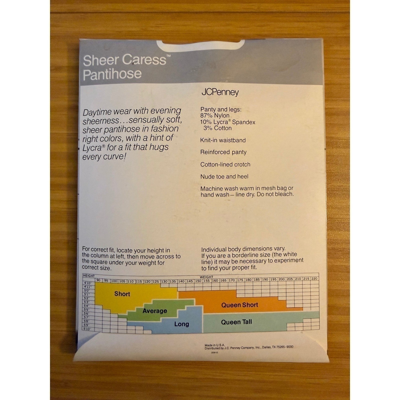JCPenney Sheer Caress Pantyhose Queen Tall Misty Beige 08 Sandalfoot