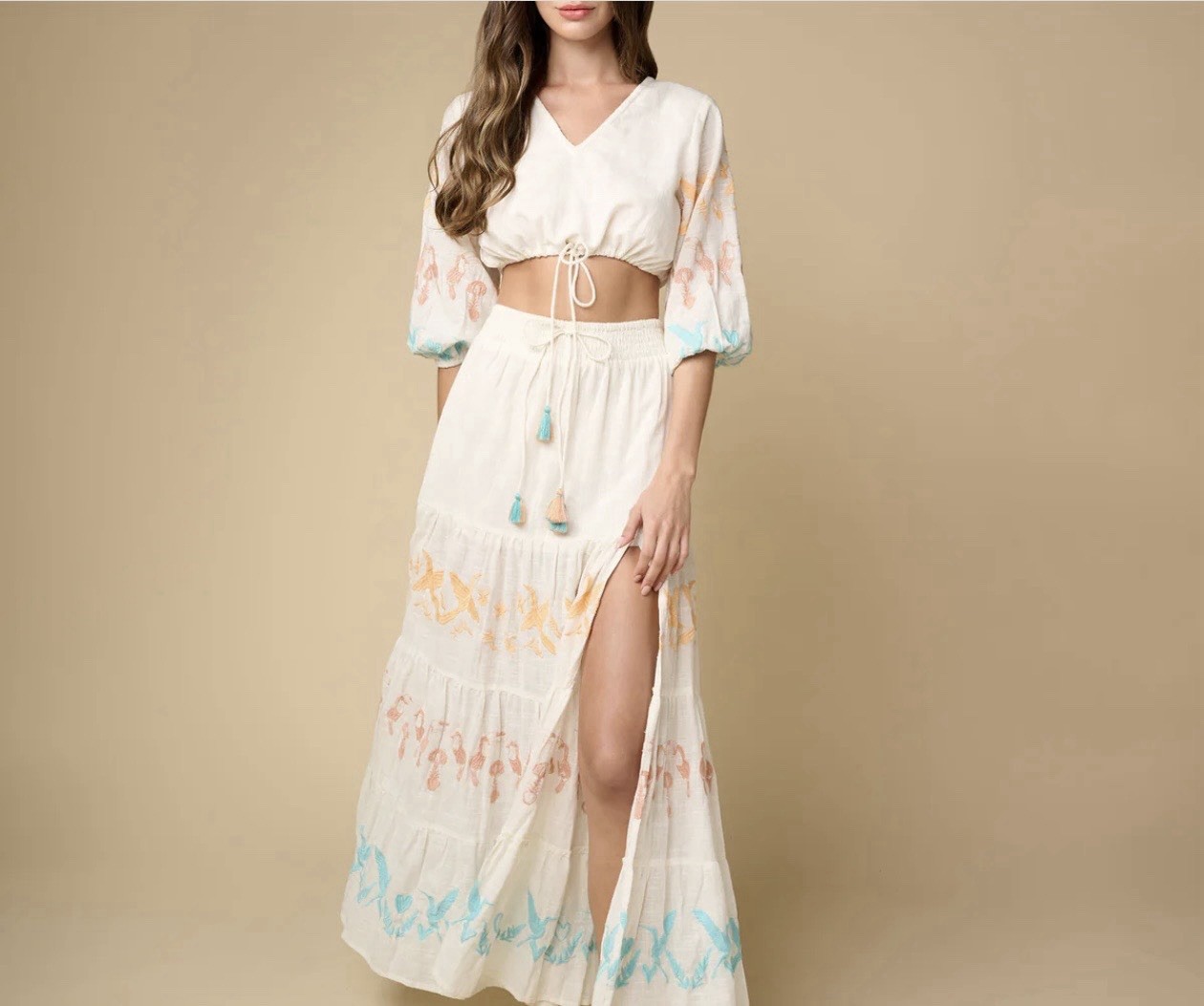Boho adjustable top Embroidered Blouse Cotton Prairie Cottagecore hippie Shirt