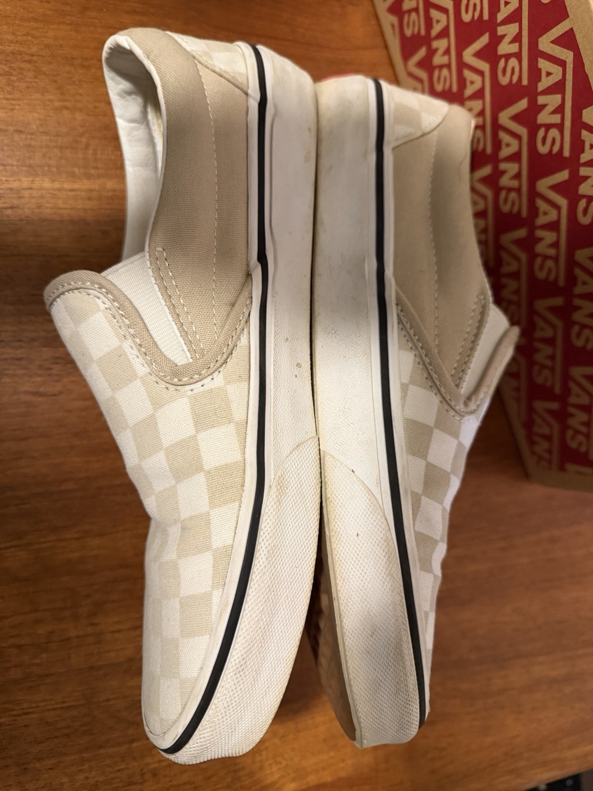 VANS Classic Slip-On Color Theory Checkerboard Beige/White Low Top VN0A7Q5DBLL