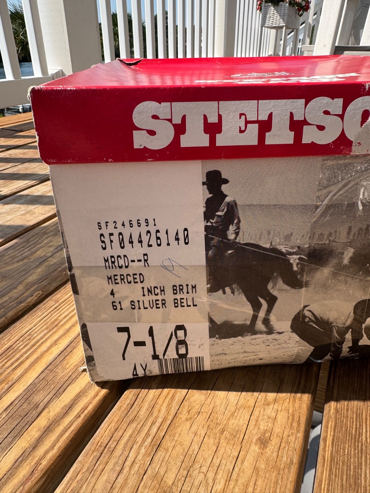 Vintage Stetson Merced 4X Fur Felt Cowboy Hat 7 1/8 Silver Belly New in Box