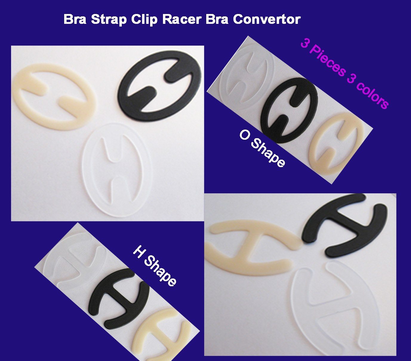 X3 Bra Strap Clip Racer Bra Convertor 3 colors Plastic Sleeveless US SELLER