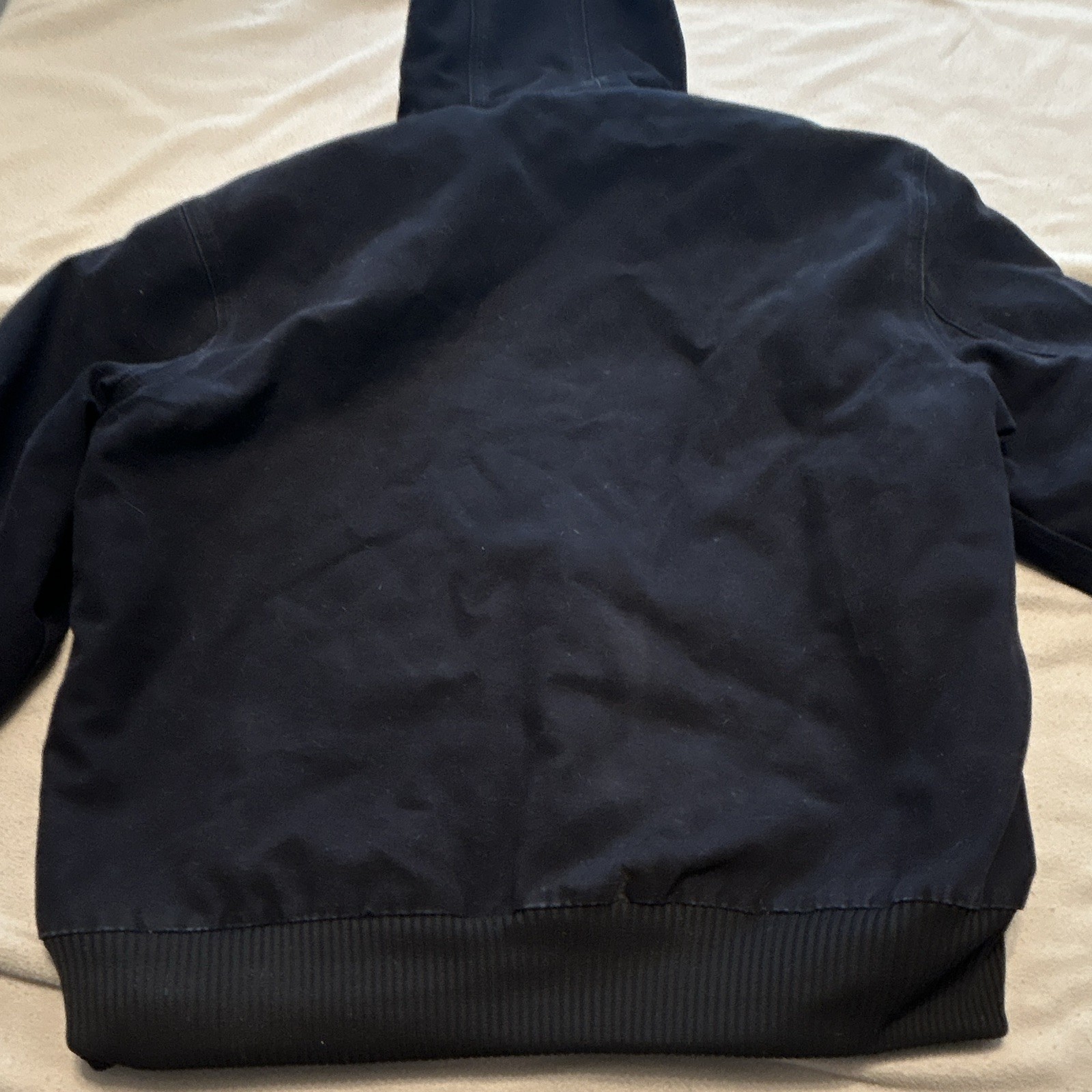 Carhartt J130 MDT Mens L Hooded Zip Jacket Quilted Lined Blue