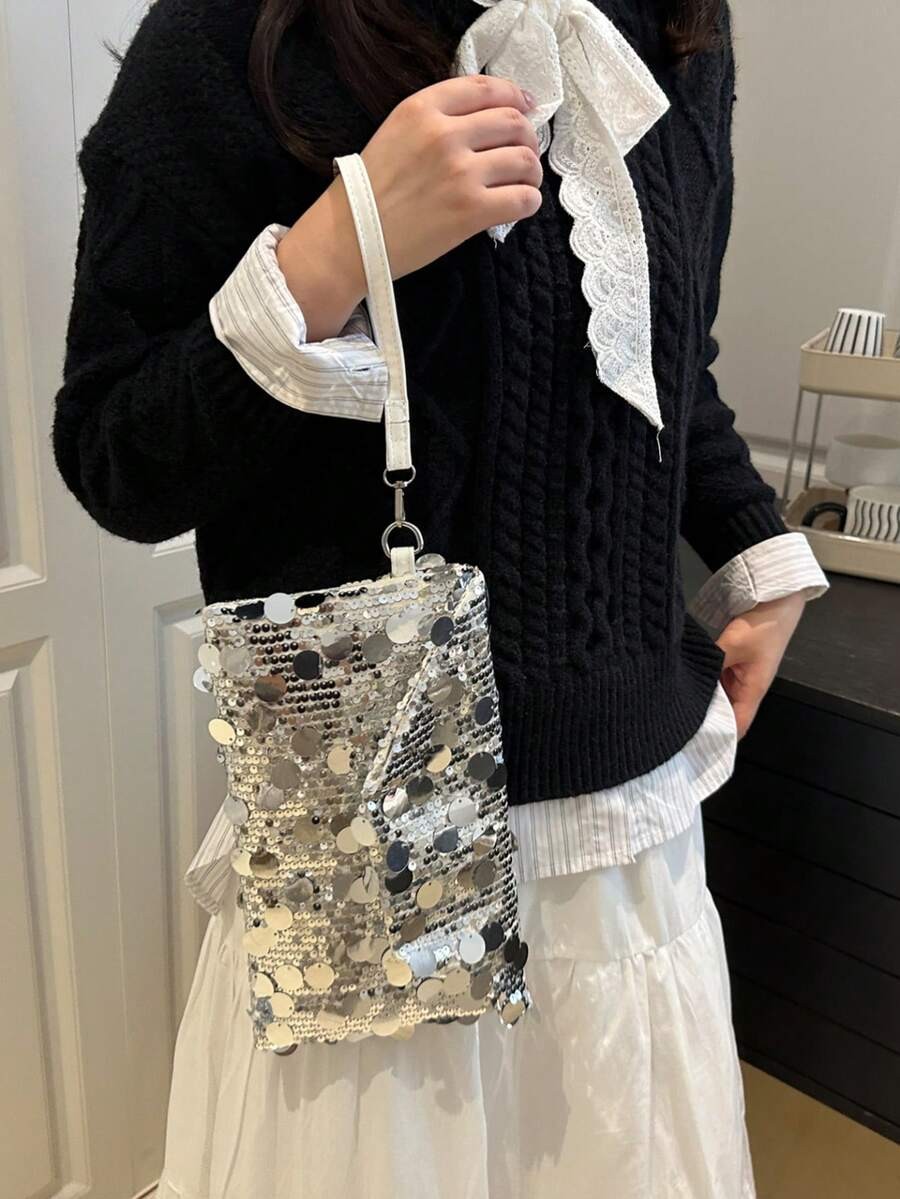 Vintage Jacquard Splicing Square Bag Women PU Leather Crossbody Purse Medium