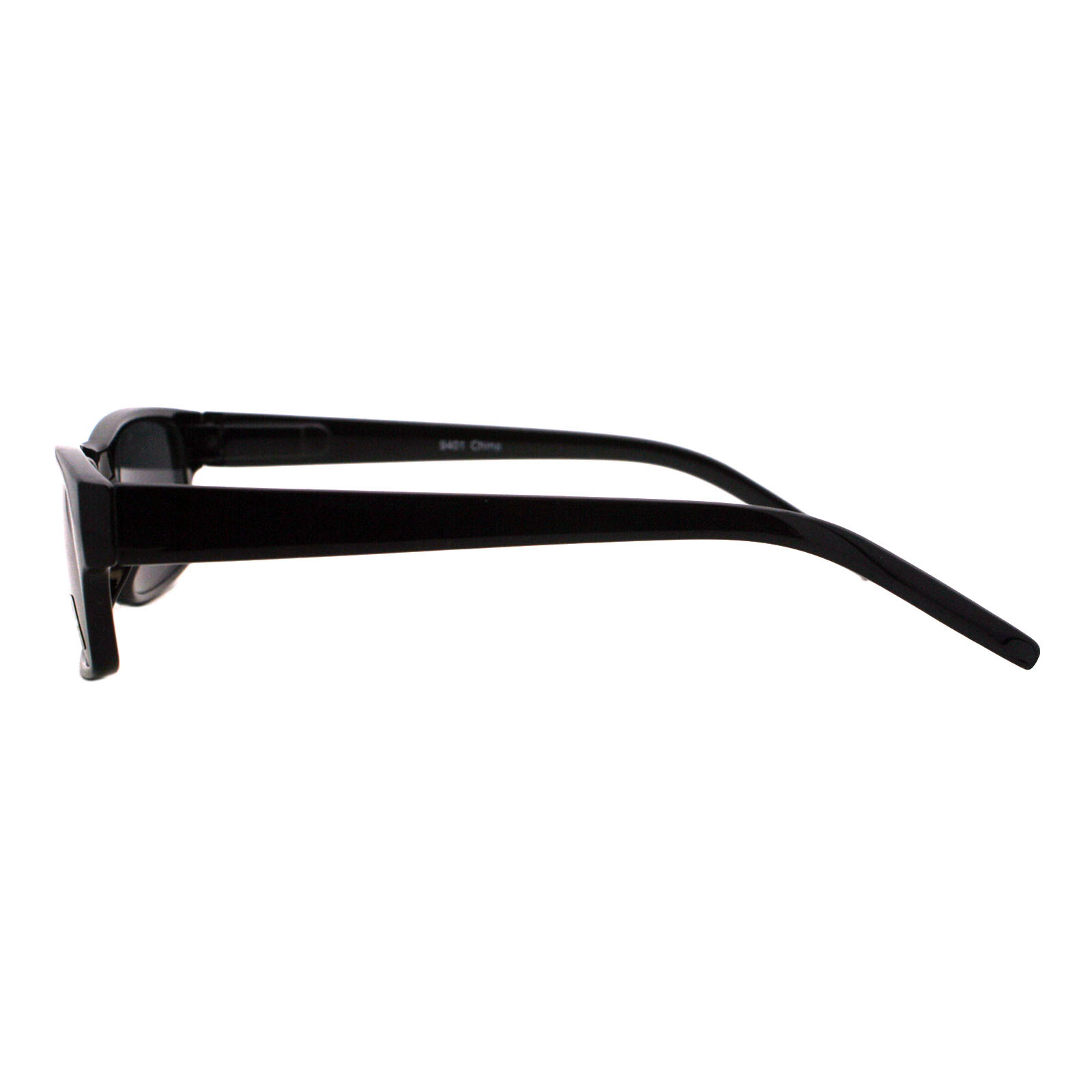 Small Black Rectangular Frame Sunglasses Black Lens Spring Hinge UV 400