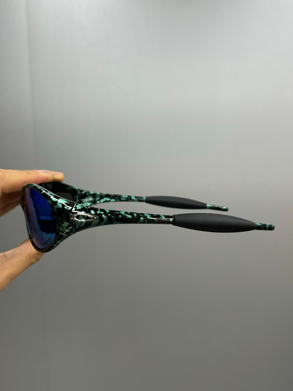 Vintage Oakley Eye Jacket X Brain Dead Green Splatter Frame Sunglasses Y2K GORPC