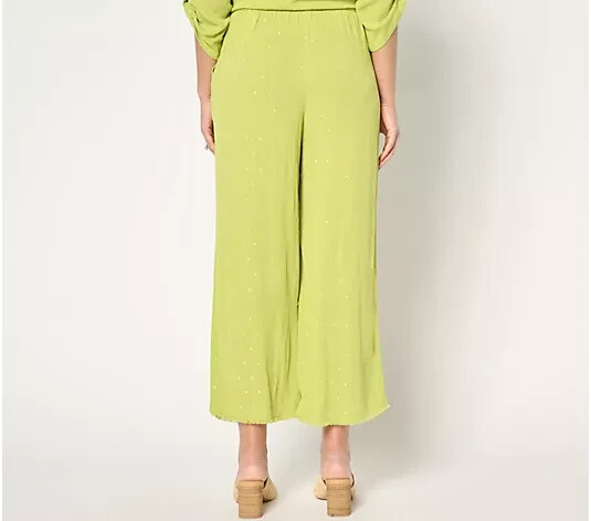 Susan Graver Ankle Pants-Tranquil Blue-Small-NEW-A690139