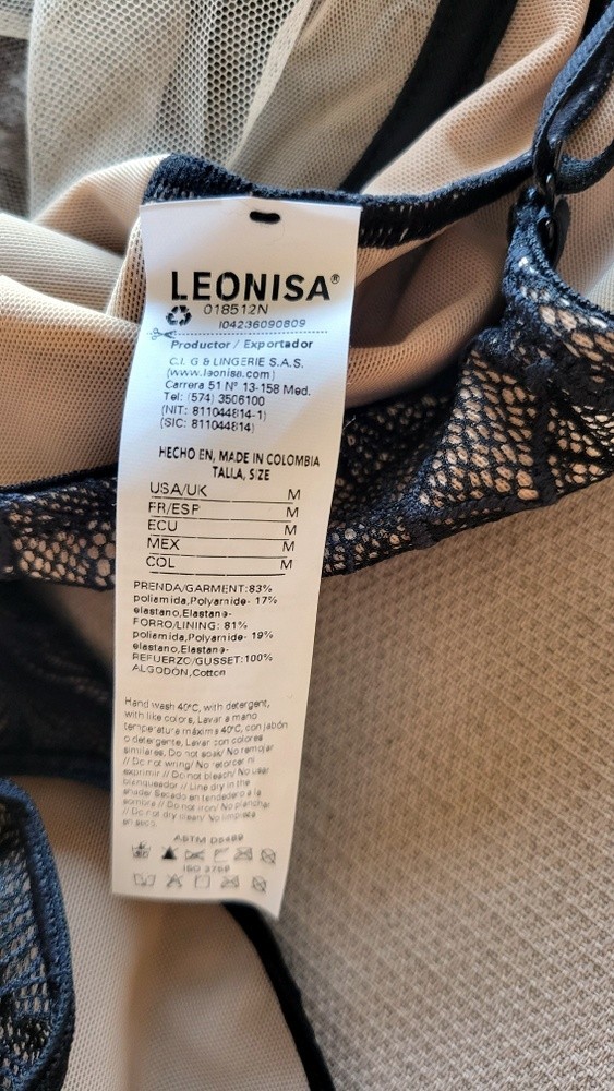 Leonisa Underwired Lace Shaping Smoothing Shapewear Bodysuit Medium Black – NWT