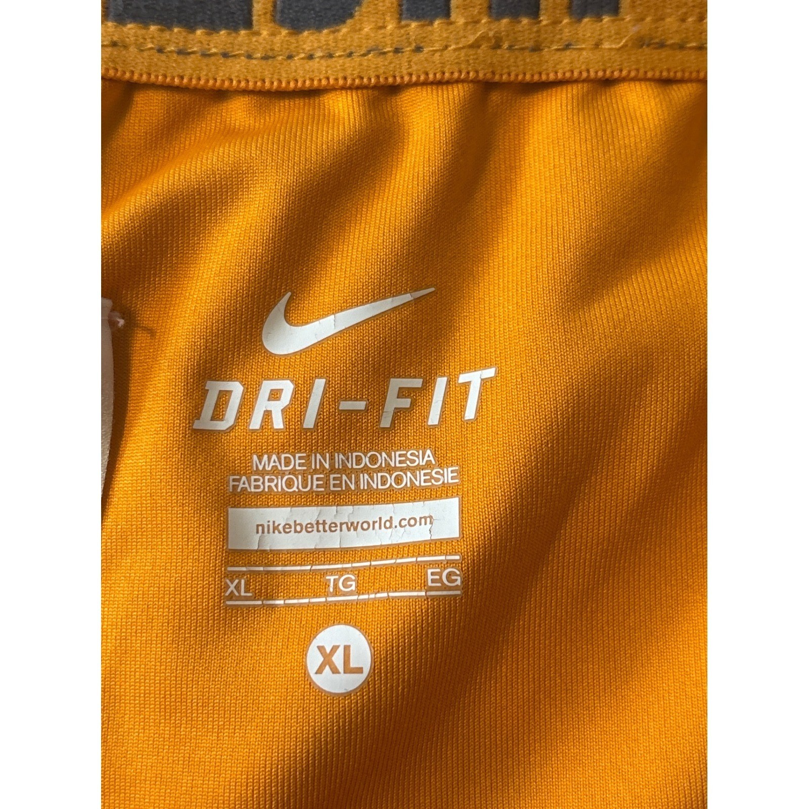 Nike Mens Dri-FIT Running Shorts Charcoal Grey Orange XL Just Do It Waistband