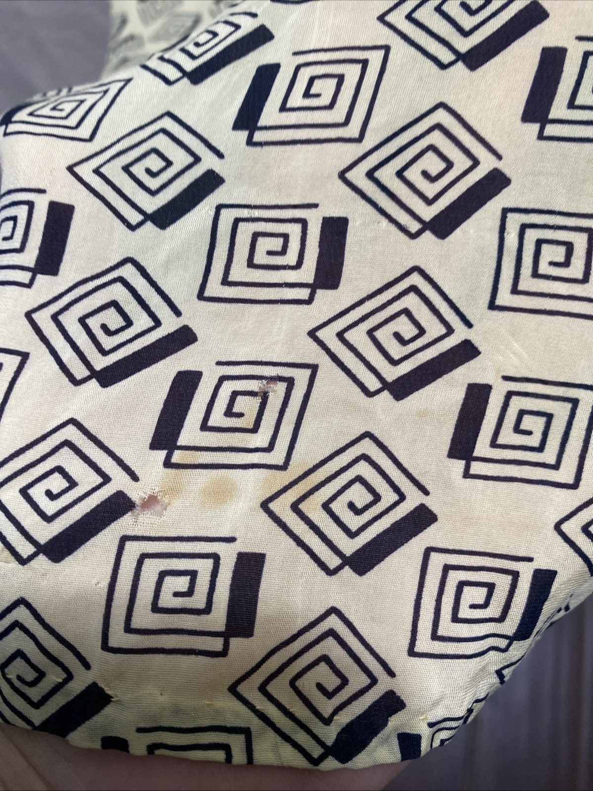VTG 40’s GEORGIANA Geometric Print Size 14 Day Dress Zipper Snap Button *READ*