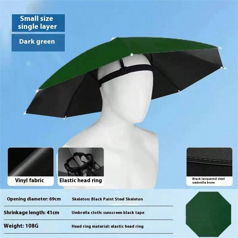 Umbrella Cap Suitable for Camping Fishing Elastic Headband UV Safe Umbrella Cap