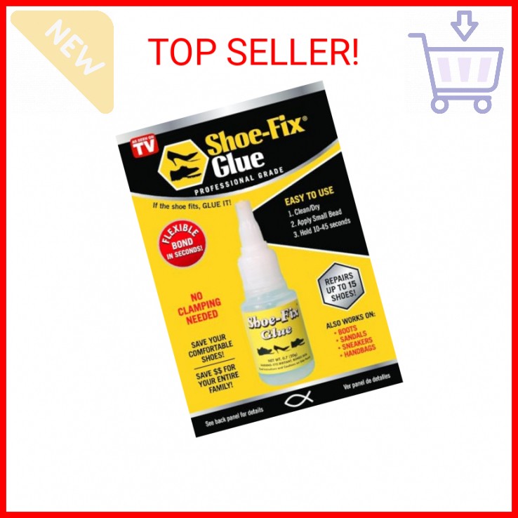 Shoe-Fix Glue Professional Grade Repair Adhesive for All Footwear Instant Bond,