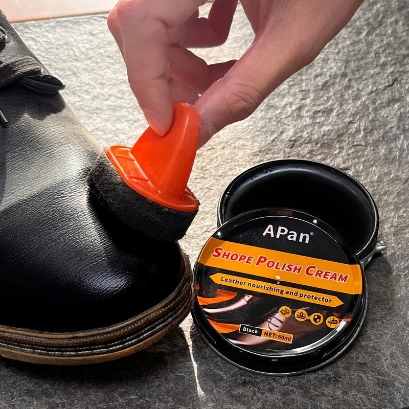 Shoe Boot Polish Quickly Shine Leather PASTE WAX Protector Waterproof 50ml Can