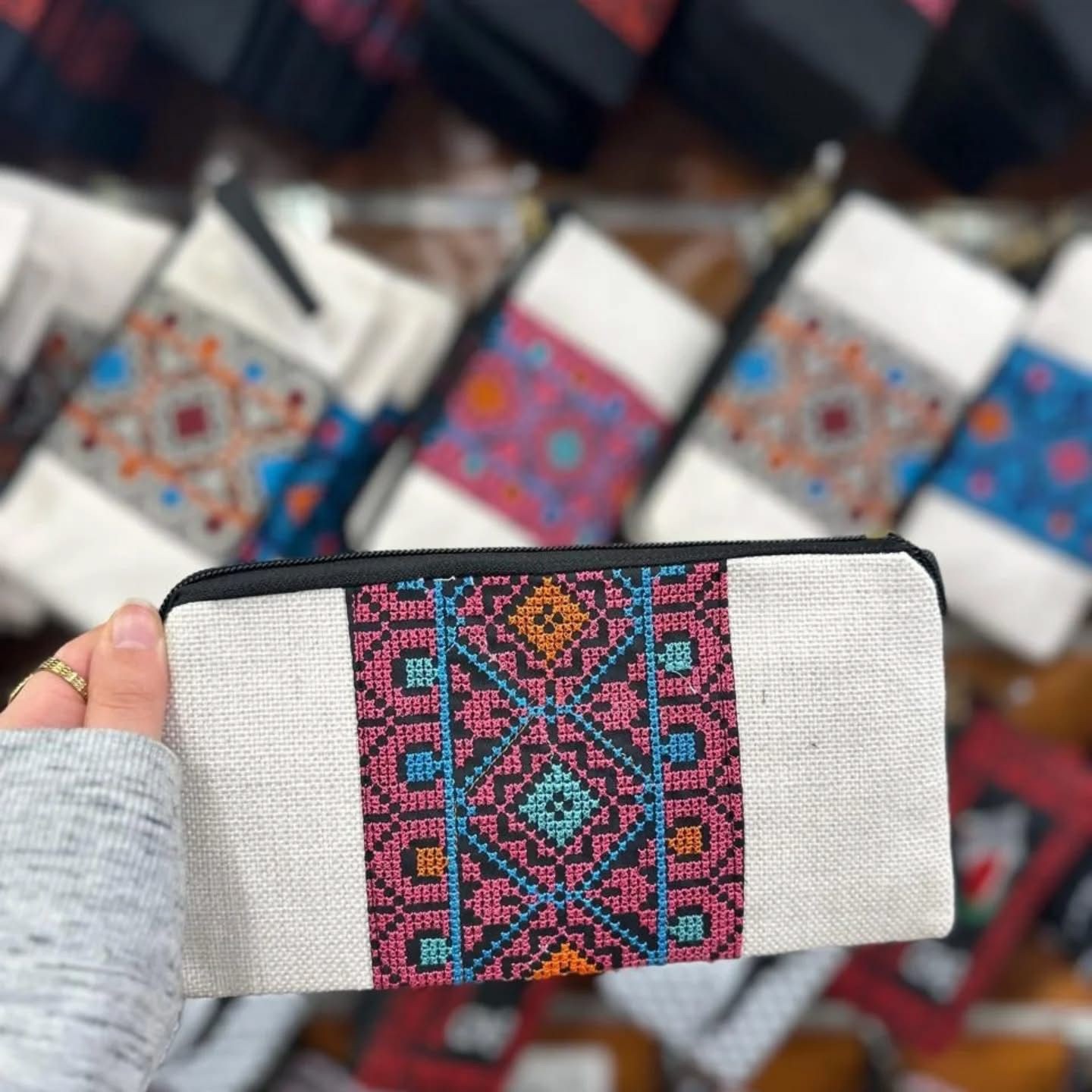 JORDANIAN Embroidered cosmetic bag traditional middle eastren pouch