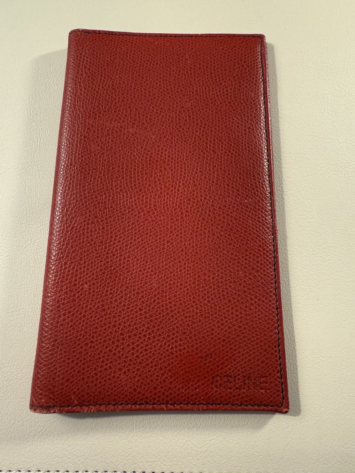 CELINE RED LEATHER PASSPORT PORTFOLIO/COA INCLUDED/PRELOVED!!