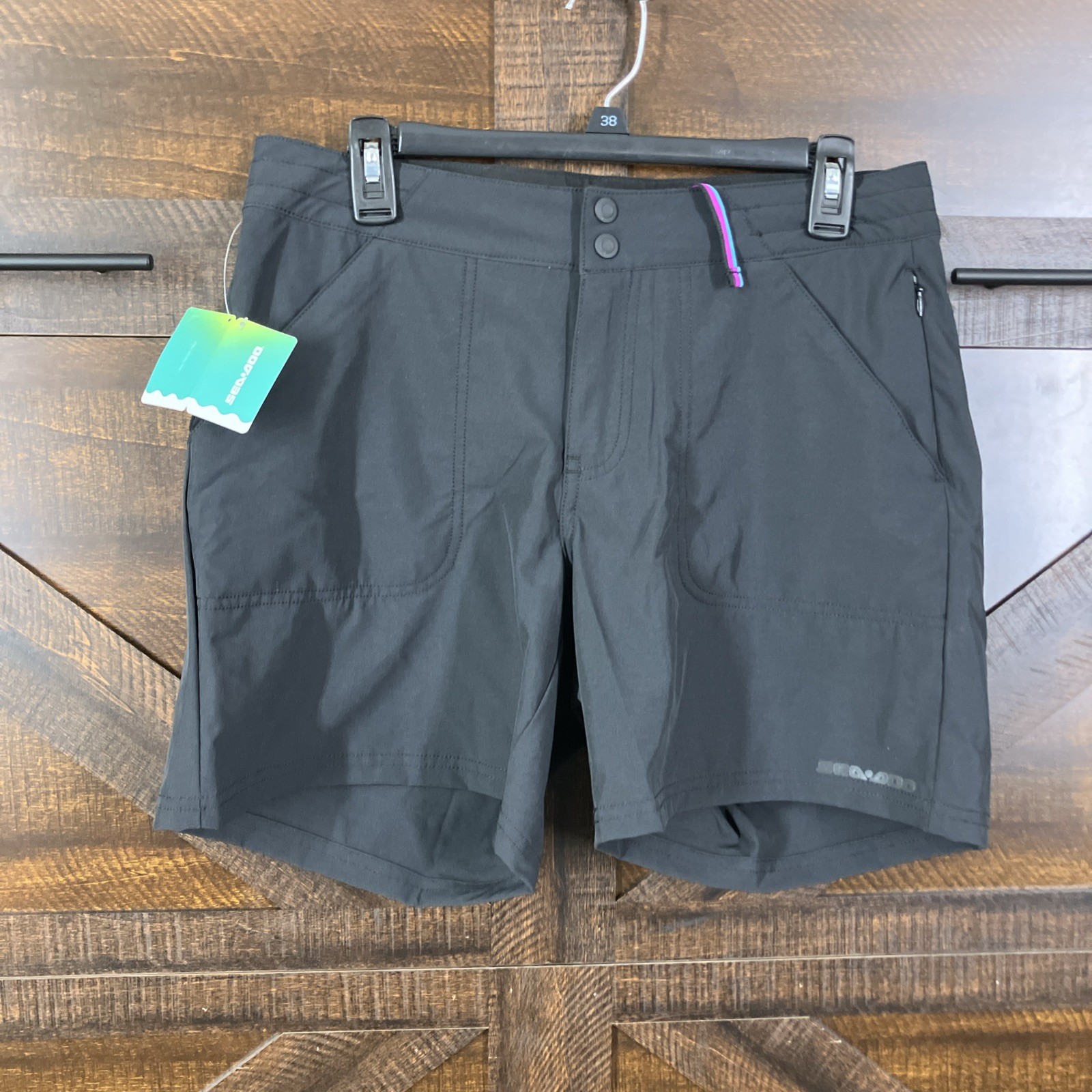 Sea-Doo BRP Classic Boardshorts 6″ Black Ladies Size M Quick Dry Outdoor Sports