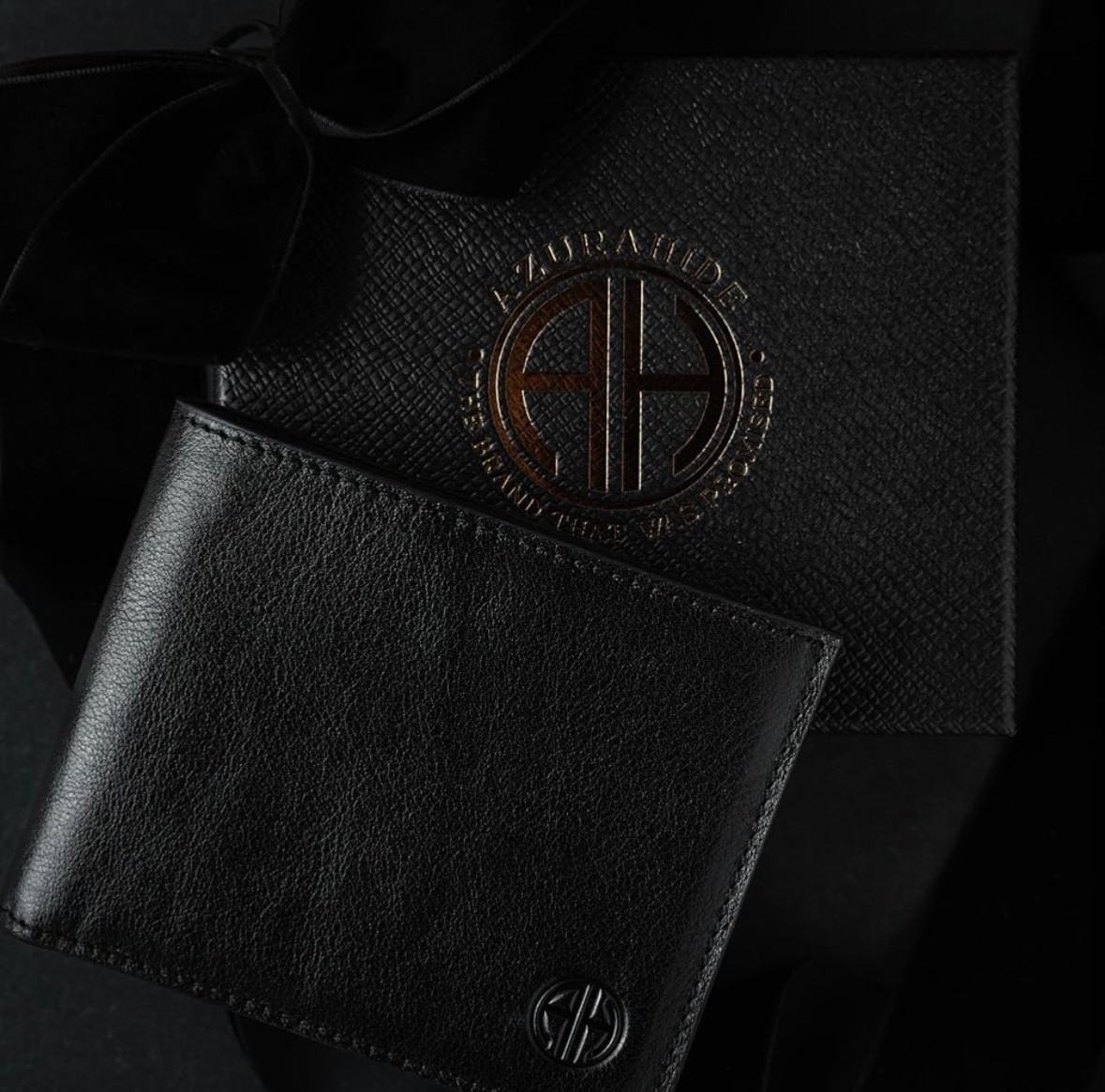 AZURAHIDE Full Grain Leather Wallets for Standard Bifold Size, BLACK