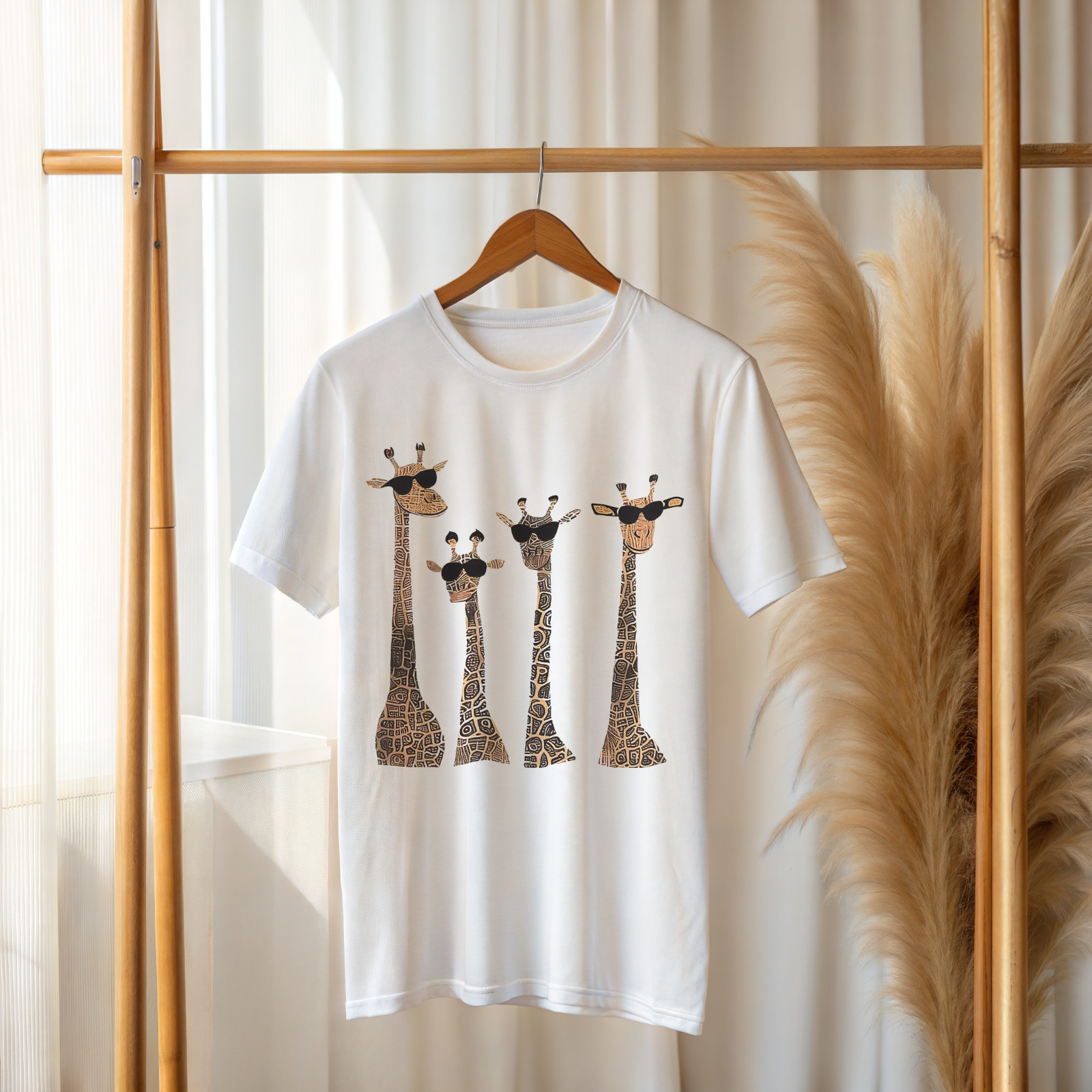 Cool Giraffe Family Shirt – Funny Matching Safari Animal Graphic Tee A438