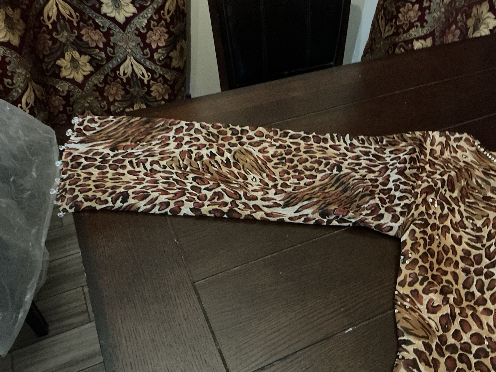 Polyester Chiffon Leopard Cheetah Indian Kurta Kurti Top, 28” Long, 48” Bust,