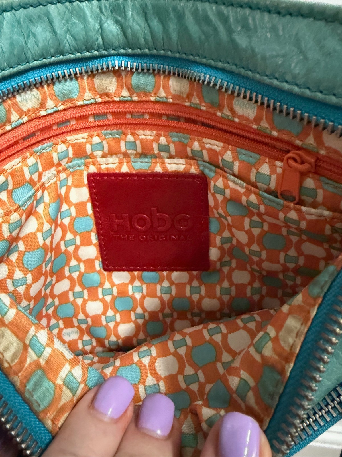 HOBO Sheila/Cassie Crossbody in Tranquil Blue leather