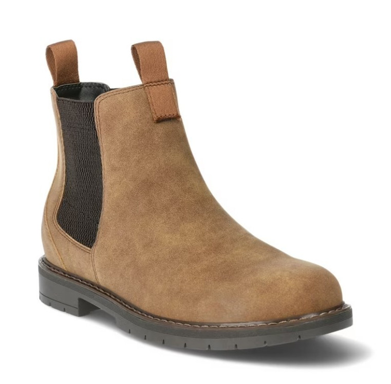 Portland Men’s Brown Suede Chelsea Ankle Boots Round Toe Slip-On Size 12