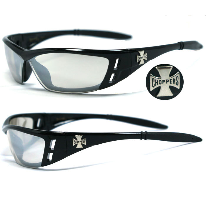 Choppers Motorcycle Day Driving Riding Glasses UV400 – Clear Mirror C46