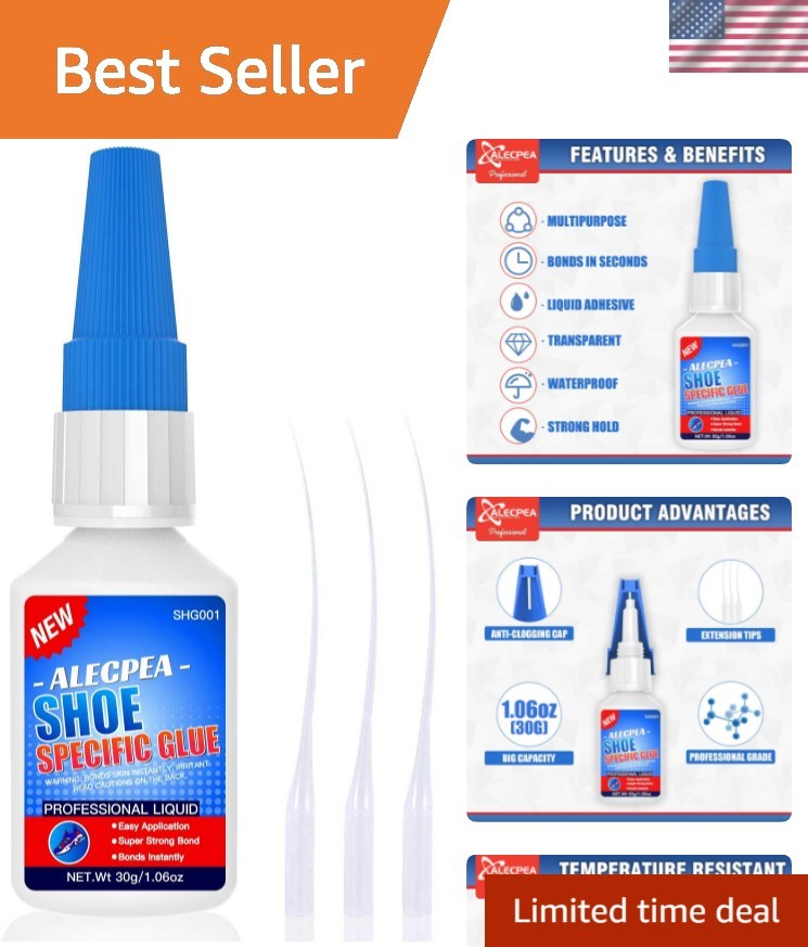 30g Shoe Glue – Flexible Instant Adhesive for Sole Repair & Restoration – Wat…