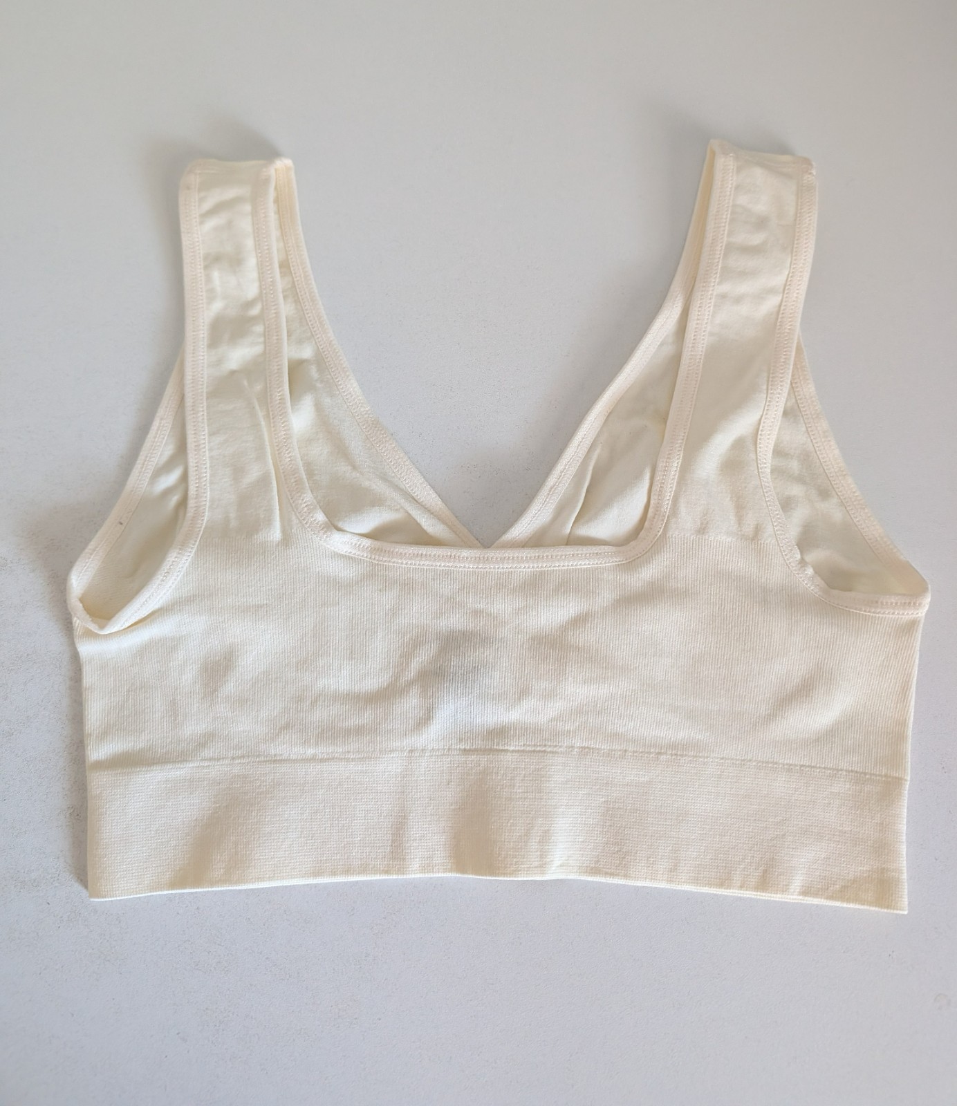 Rhonda Shear 2-pack Ahh Seamless Bra Brown/Cream Size Large New Wireless