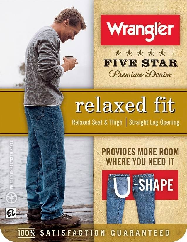 New Wrangler Five Star Relaxed Fit Jeans All Men`s Sizes Four Colors Available