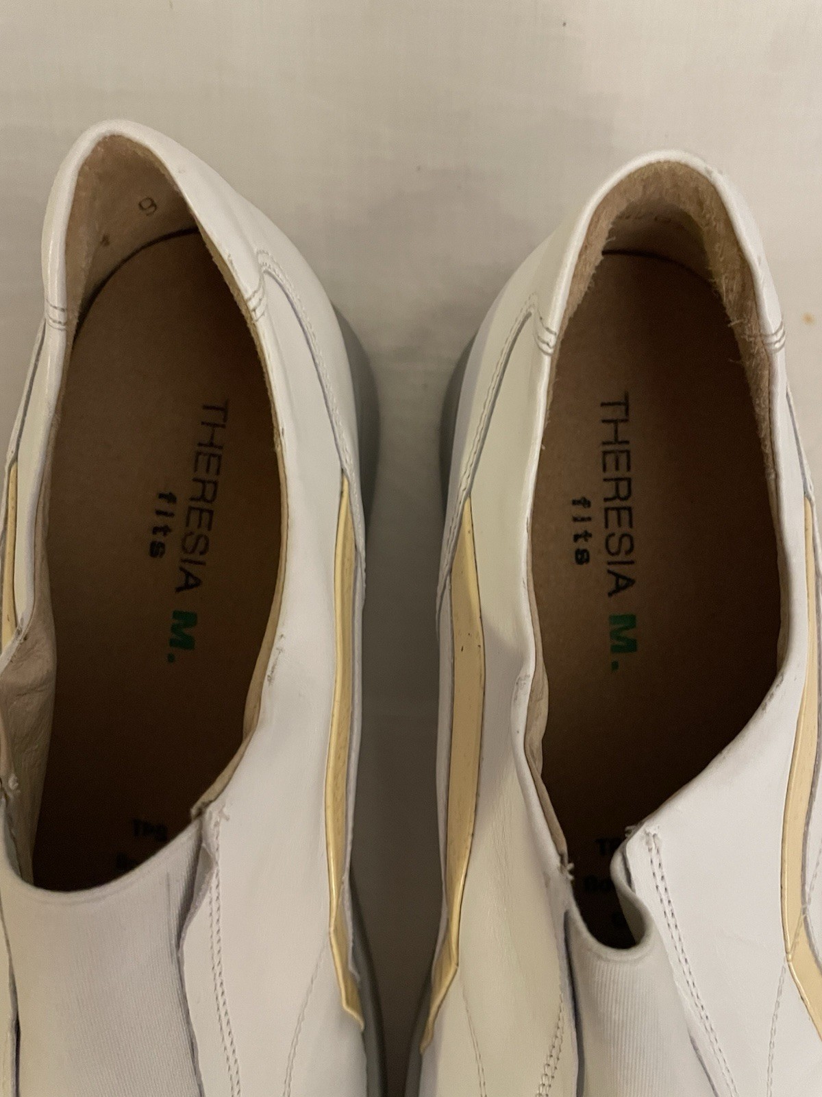 Theresia M White Leather Mens Shoes 7.5 NEW