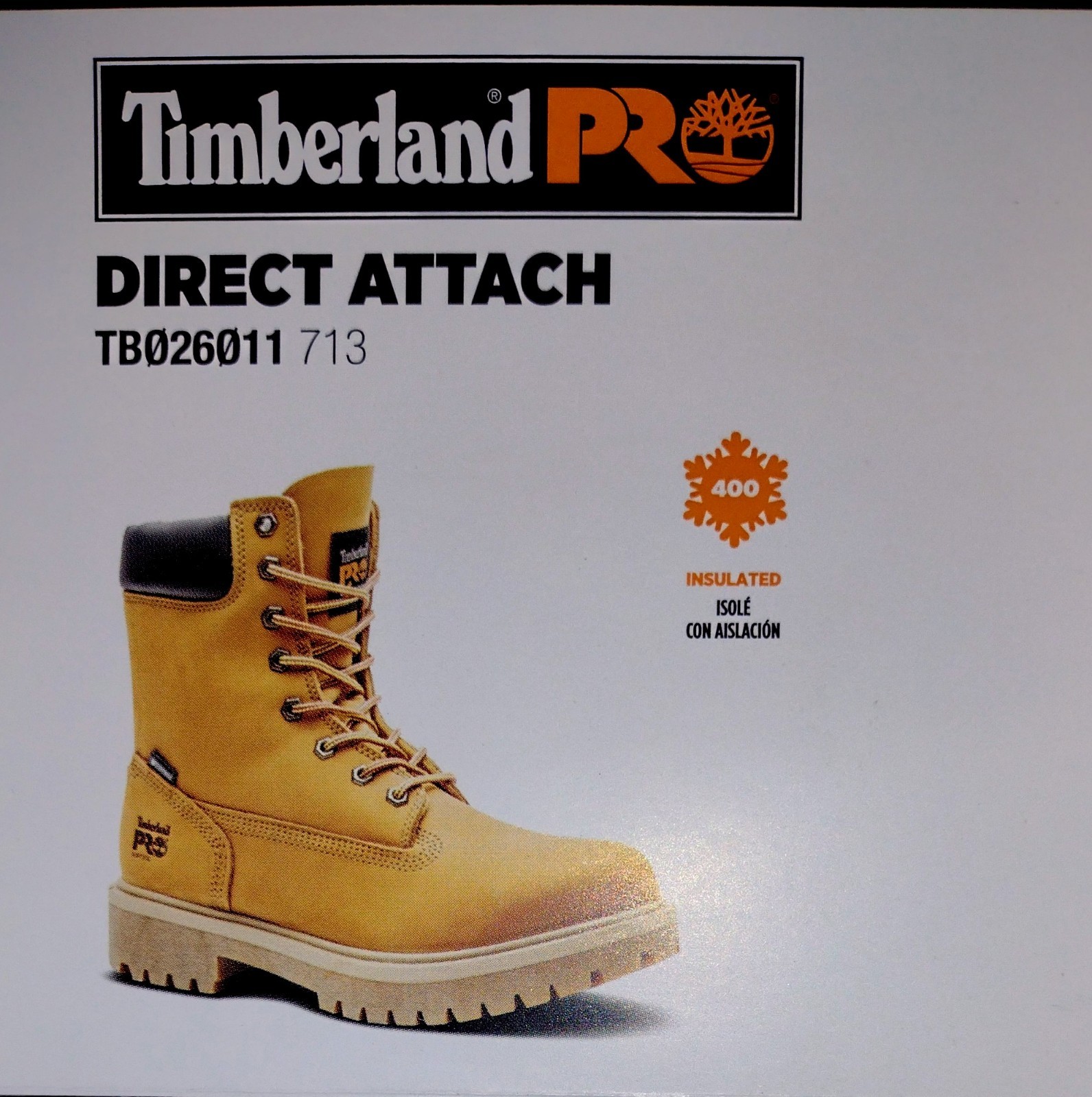 NEW Timberland Pro DIRECT ATTACH 8 Inch Men’s Sz 9.5M Wheat Soft Toe WP Boots