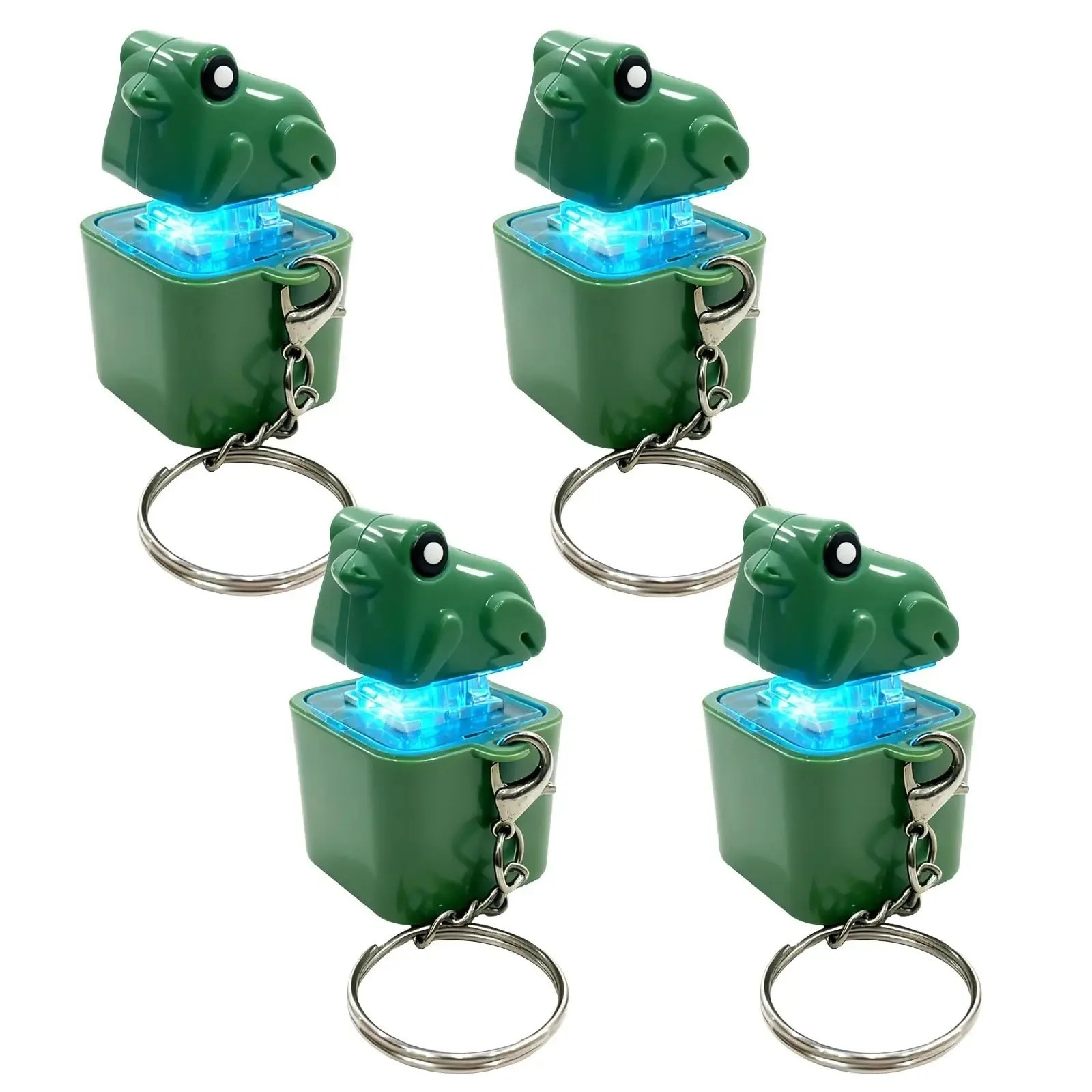 Frog Knocking Toy Frog Keyboard Keychain Decor Emit Light And Sound Pendant TL