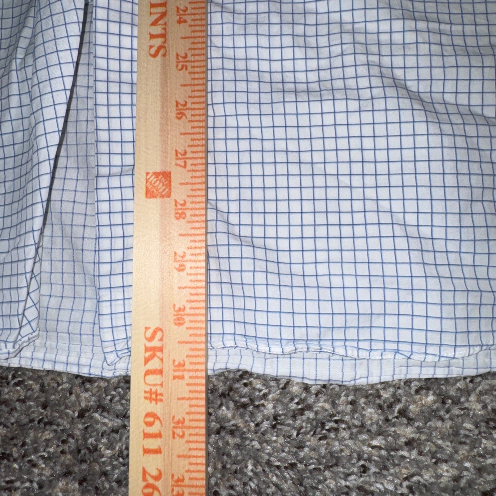Ermenegildo Zegna Size 16 41 Mens Blue White Windowpane French Cuff Dress Shirt