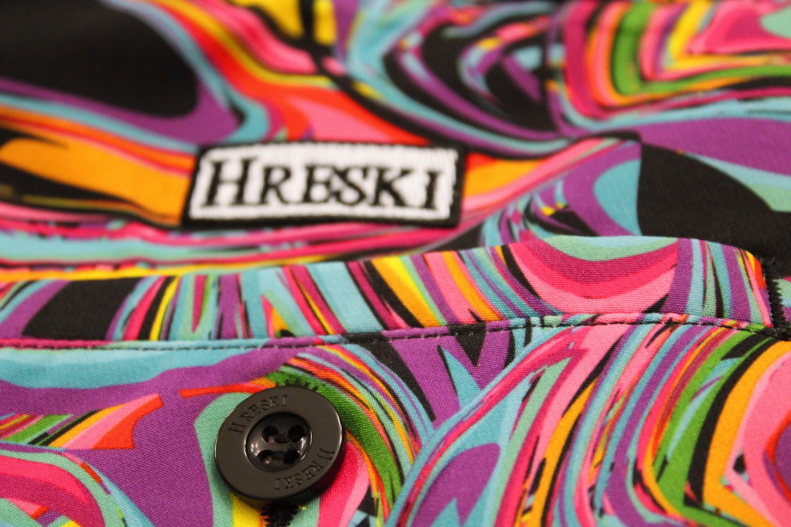 Hreski Pants Mens 34×30 Multicolor Psychedelic Swirl Chino Golf Casual Fun