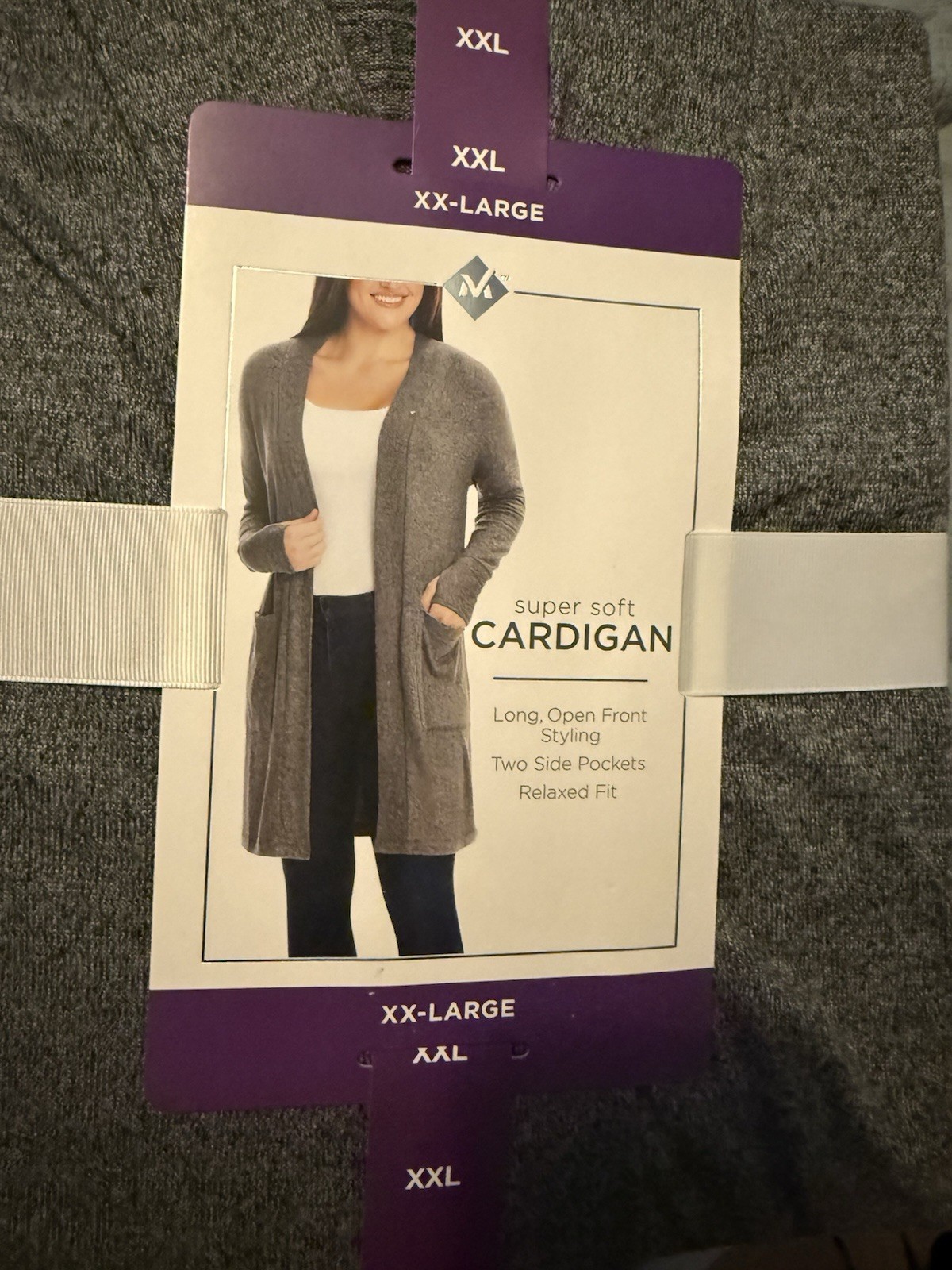 Member’s Mark Women’s Cardigan Light Grey Heather, Size XXL Brand New