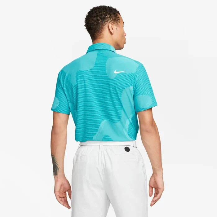 Nike Dri-Fit ADV Tour Camo Golf Polo Teal DR5312-381 Mens 2XL XXL