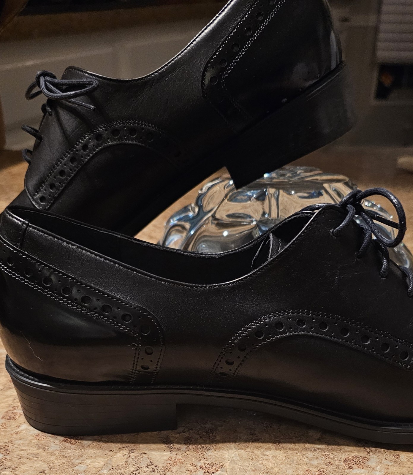 THERESIA M. Celeste “Amanda” Black Patent Oxford Shoes Size 7 M NEW