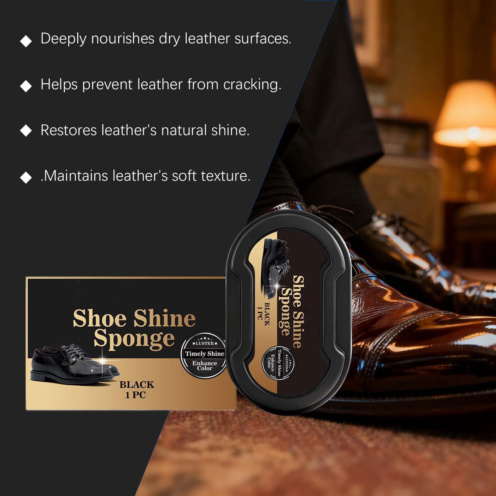 Shoe Shine Sponge – Instant Shine Sponge for Leather Shoes Boots Quick Polisher