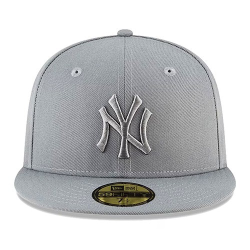 New Era New York Yankees 5950 Fitted Hat MLB Basic Solid Color Storm Gray Cap
