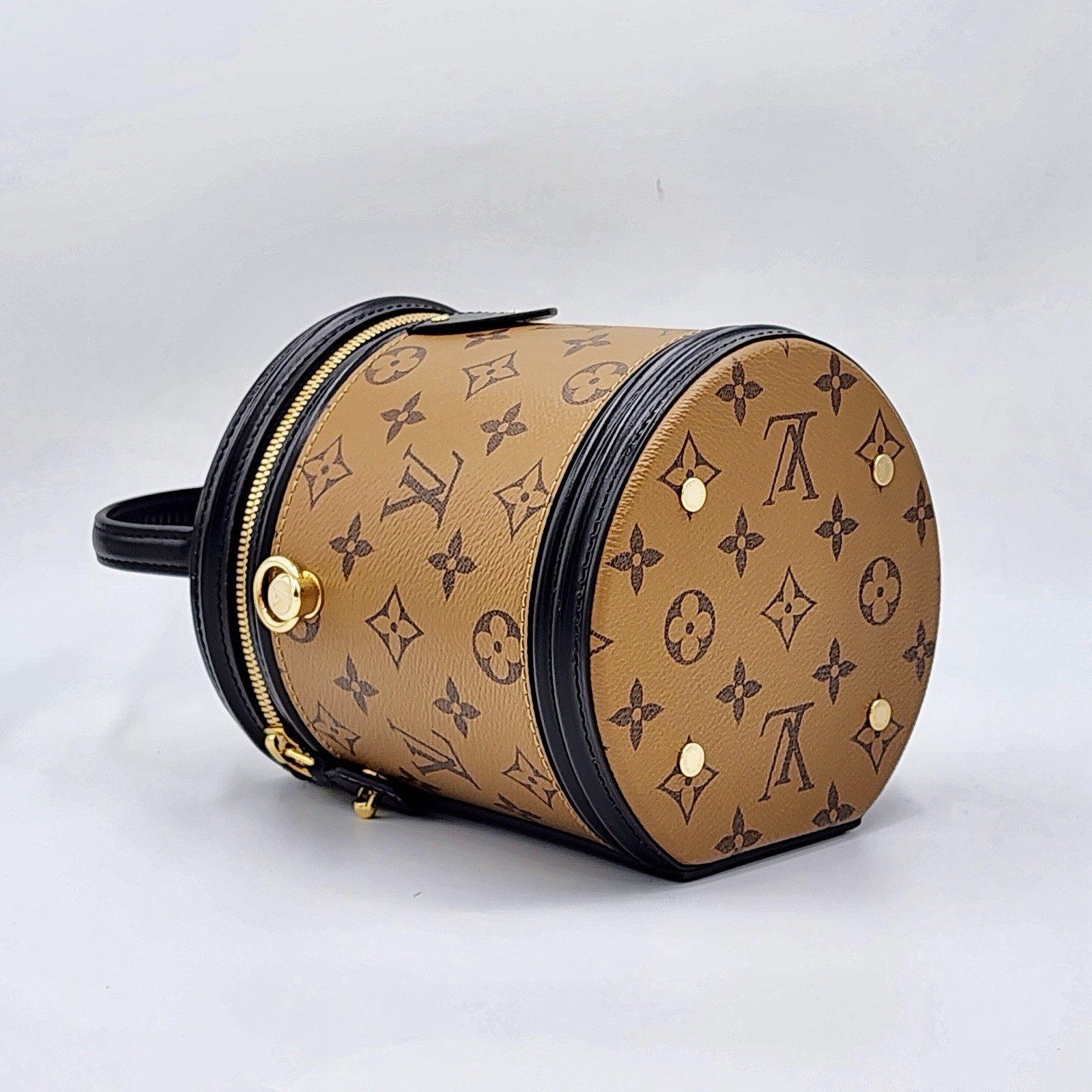 Authentic Louis Vuitton Cannes Reverse Monogram Vanity Bag Gold HW w/ Strap
