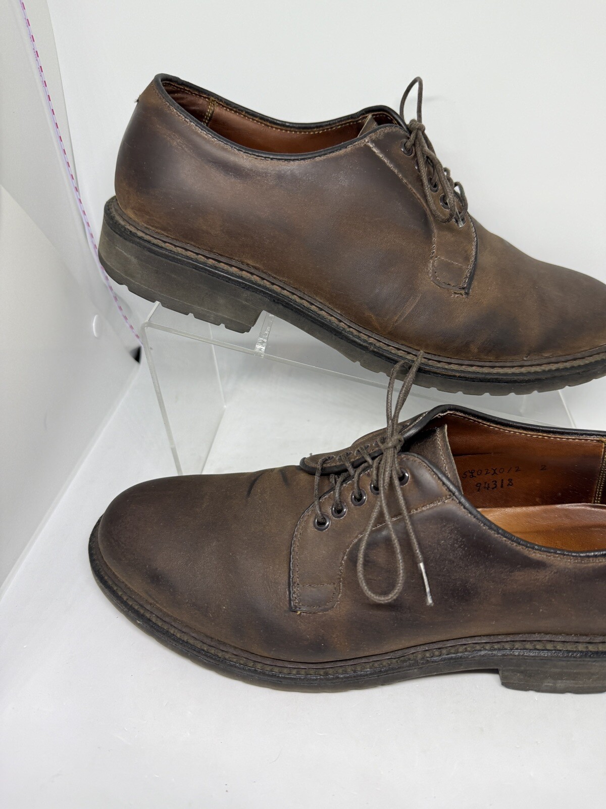 ALDEN Sz. 8 B/D Oxford Dress Shoes Goodyear Welt Oiled Leather Ombre Dk Brown .1