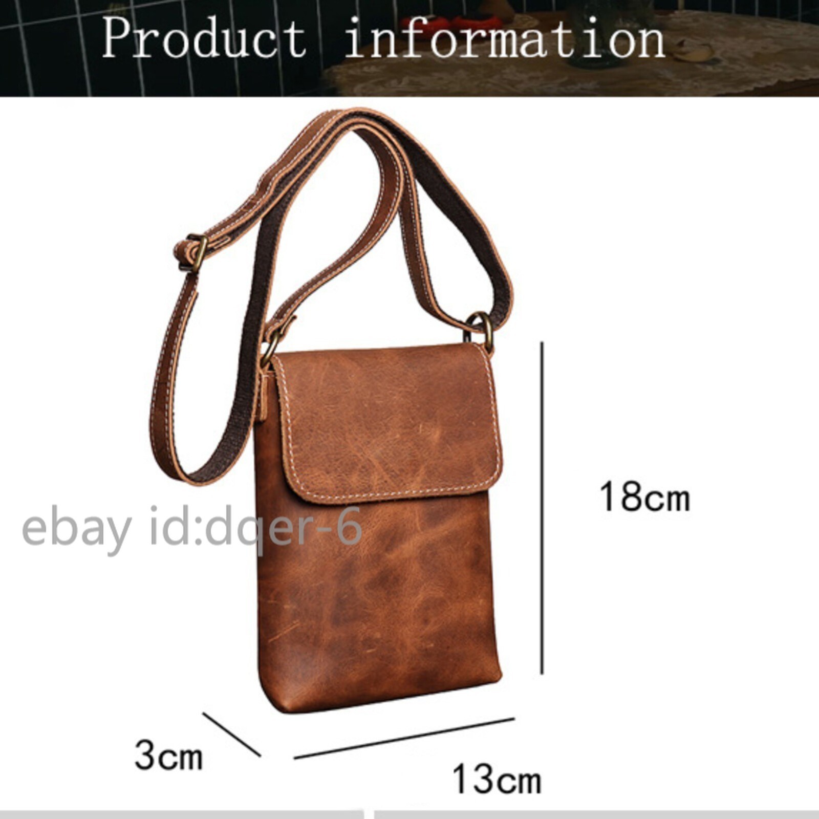 Mens Leather Shoulder Bag Small Crossbody Pouch Vintage Phone Wallet Carrier