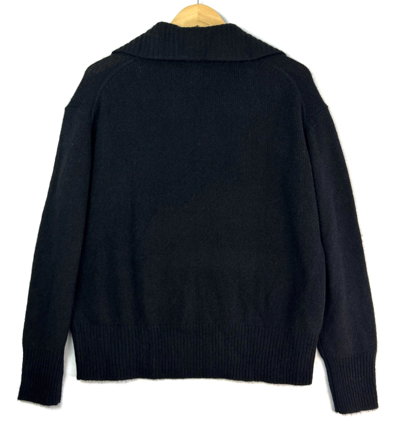 C by Bloomingdale’s Women’s Cashmere Drop Shoulder Half Zip Sweater Black Size L