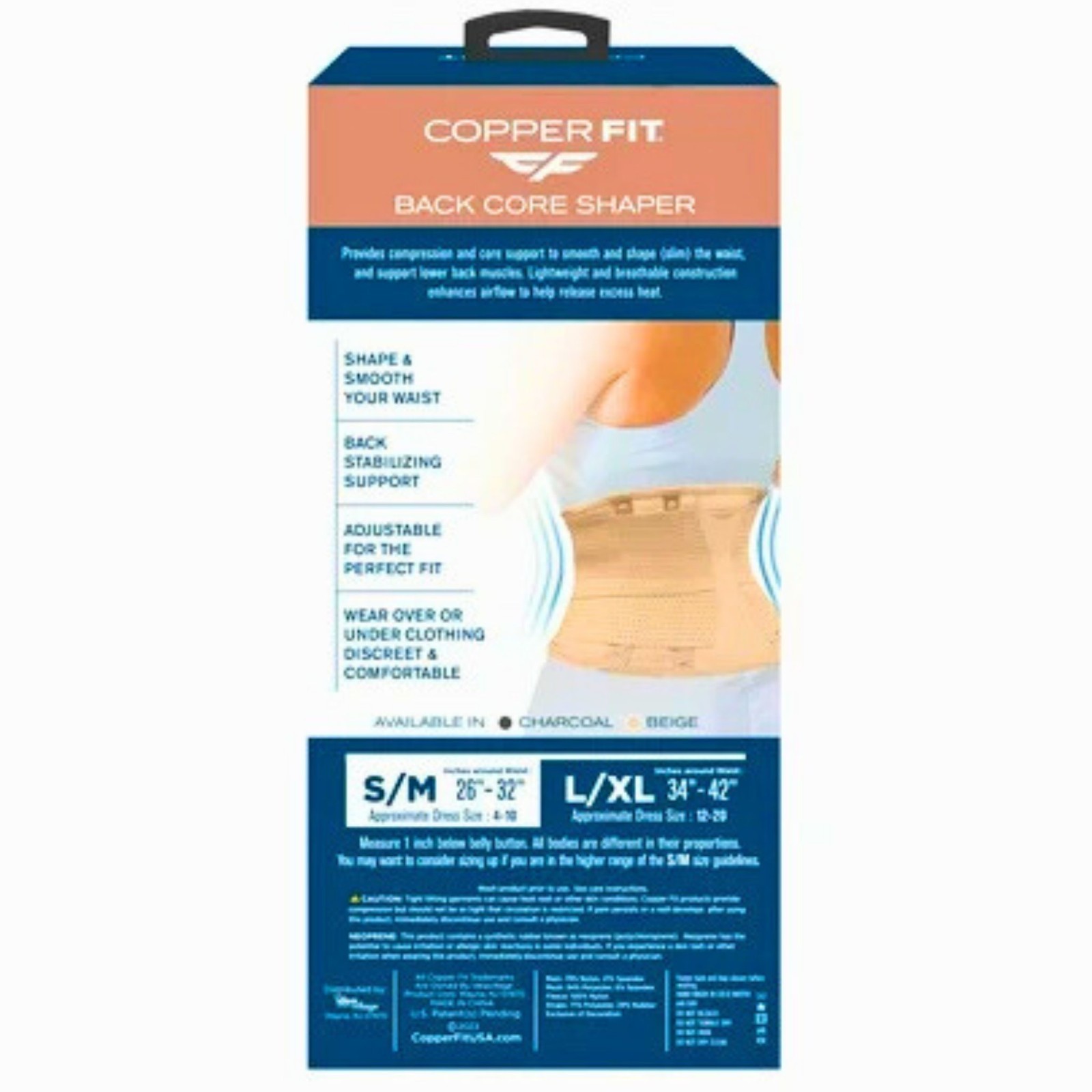 Copper Fit Core Shaper Beige S/M (26″-32″) – 1 Pack – New
