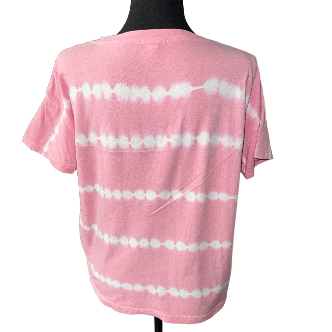 RAILS Women’s Roman Cotton Tee in Pink Waves Tie Dye-Size Small