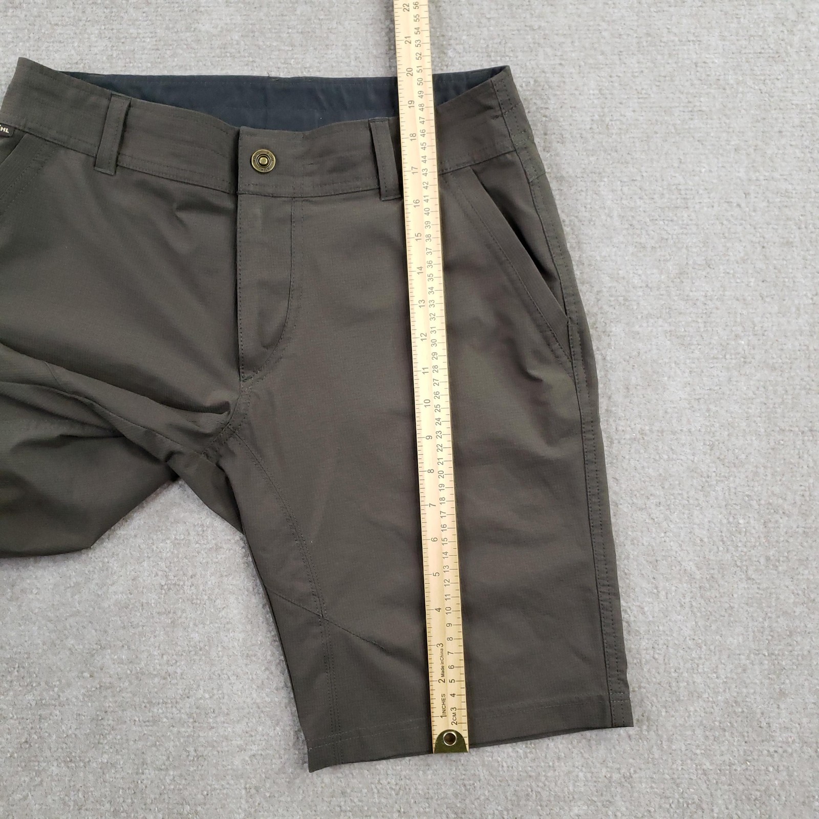 Kuhl Shorts Mens 31 Brown Polyester Pockets 9 In Inseam Hiking Casual Flat Front